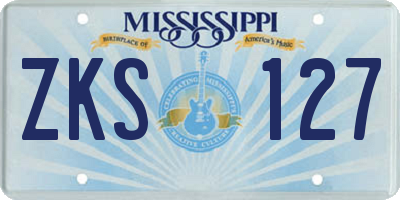 MS license plate ZKS127