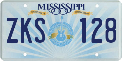 MS license plate ZKS128