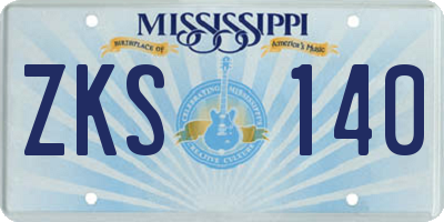 MS license plate ZKS140