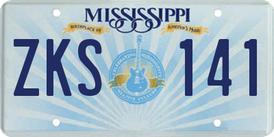 MS license plate ZKS141