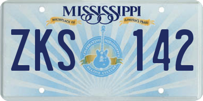 MS license plate ZKS142