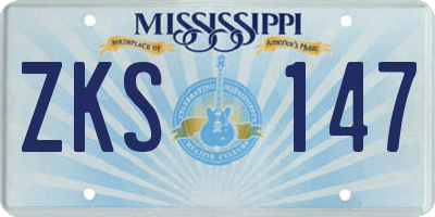MS license plate ZKS147