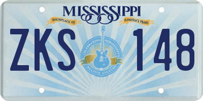 MS license plate ZKS148