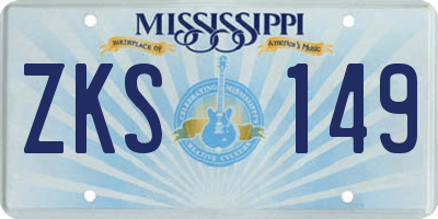 MS license plate ZKS149