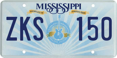 MS license plate ZKS150