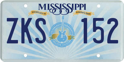 MS license plate ZKS152