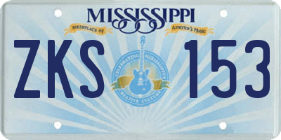 MS license plate ZKS153