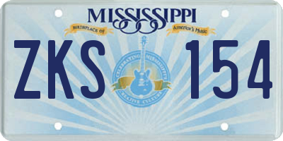 MS license plate ZKS154