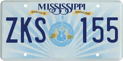 MS license plate ZKS155