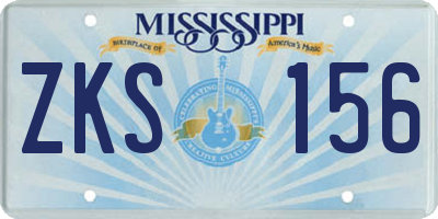 MS license plate ZKS156