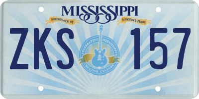 MS license plate ZKS157