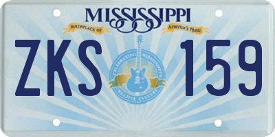 MS license plate ZKS159
