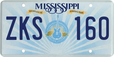 MS license plate ZKS160