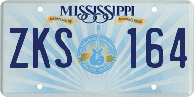 MS license plate ZKS164