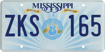 MS license plate ZKS165