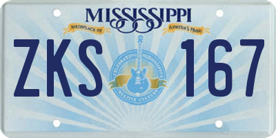 MS license plate ZKS167