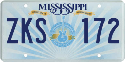 MS license plate ZKS172