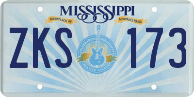 MS license plate ZKS173
