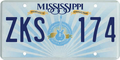MS license plate ZKS174