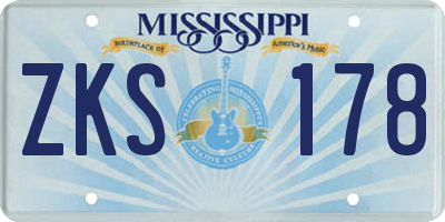 MS license plate ZKS178