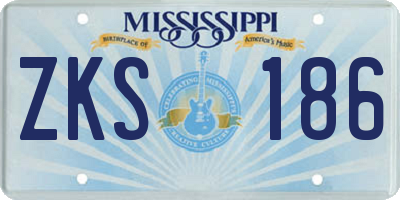 MS license plate ZKS186