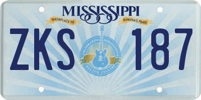 MS license plate ZKS187