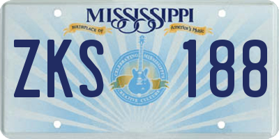 MS license plate ZKS188