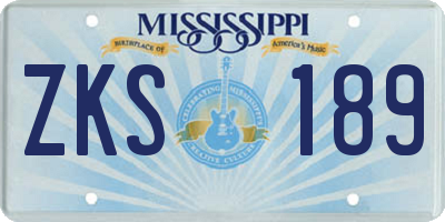 MS license plate ZKS189