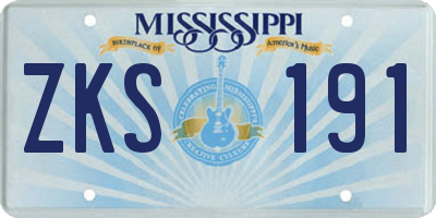 MS license plate ZKS191