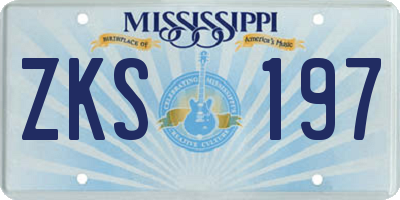 MS license plate ZKS197