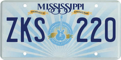 MS license plate ZKS220