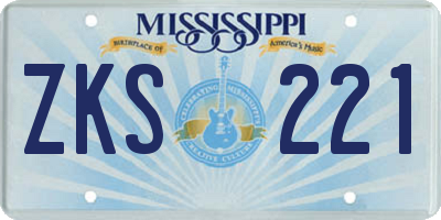 MS license plate ZKS221