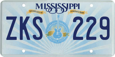 MS license plate ZKS229