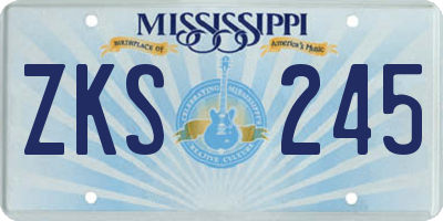 MS license plate ZKS245