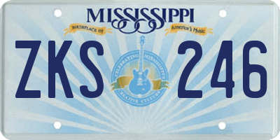 MS license plate ZKS246