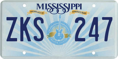 MS license plate ZKS247