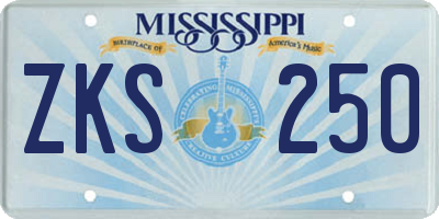 MS license plate ZKS250