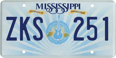 MS license plate ZKS251
