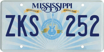 MS license plate ZKS252