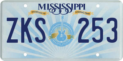 MS license plate ZKS253