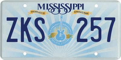 MS license plate ZKS257