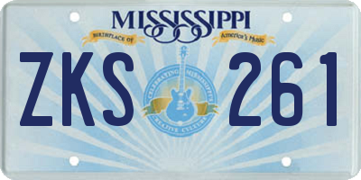 MS license plate ZKS261