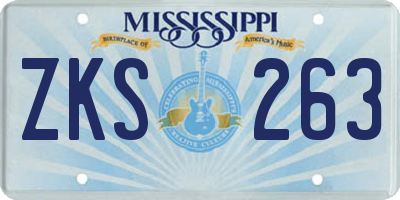 MS license plate ZKS263