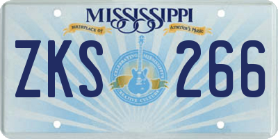 MS license plate ZKS266