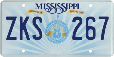MS license plate ZKS267