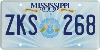 MS license plate ZKS268