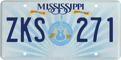 MS license plate ZKS271
