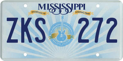 MS license plate ZKS272
