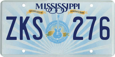 MS license plate ZKS276