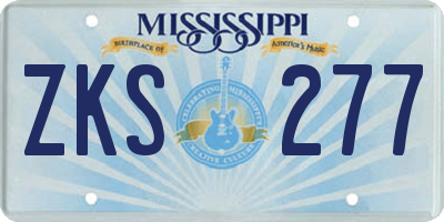 MS license plate ZKS277